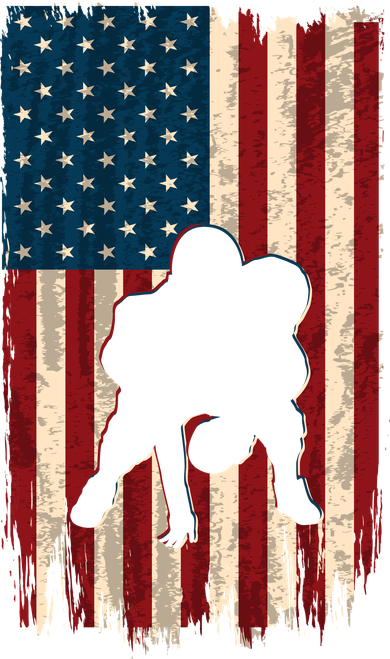 Football Lineman American Flag Sports Fan Tote Bag